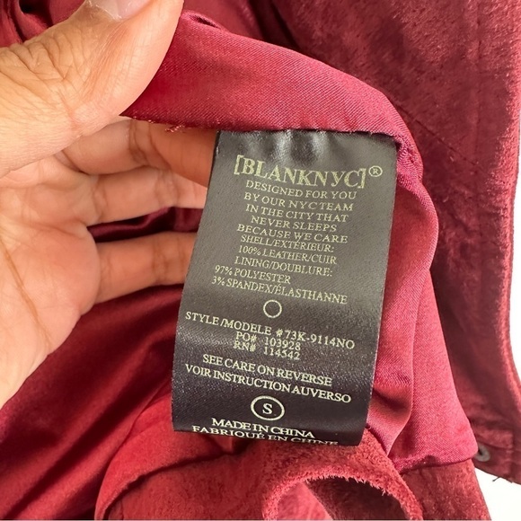 Blank NYC Women's Leather Suede Moto Biker Jacket in Ruby Red #73K-9114NO Sz S - Picture 15 of 15